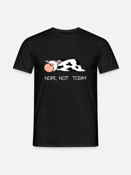 Lustige faule Kuh Kalb Nope Bauer Milch Geschenk - Männer T-Shirt - Schwarz