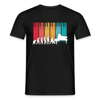 Evolution Piano Musician Keyboard Orchestra - Männer T-Shirt - Schwarz - Vorne - AI Model Male 178 light (178cm)