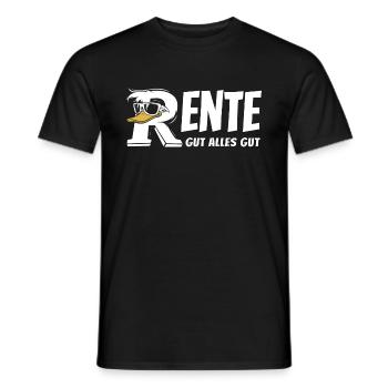 Rente Ente Cartoon - Rente gut alles gut - Männer T-Shirt - Schwarz - Vorne - AI Model Male 178 light (178cm)