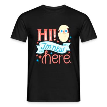 Hi! I'm new here. - Men's T-Shirt - black - Front - AI Model Male 178 light (178cm)