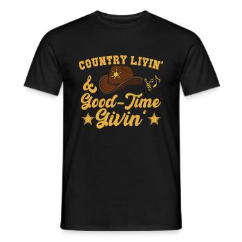 Country Music - Men's T-Shirt - black - Front - AI Model Male 178 light (178cm)