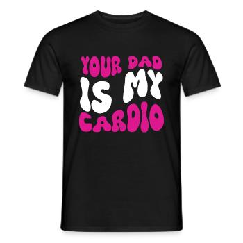 Les femmes groovy plaisantent sur votre père est mon cardio - T-shirt homme - noir - Devant - AI Model Male 178 light (178cm)