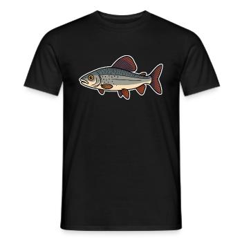 Fisch Äsche - Männer T-Shirt - Schwarz - Vorne - AI Model Male 178 light (178cm)