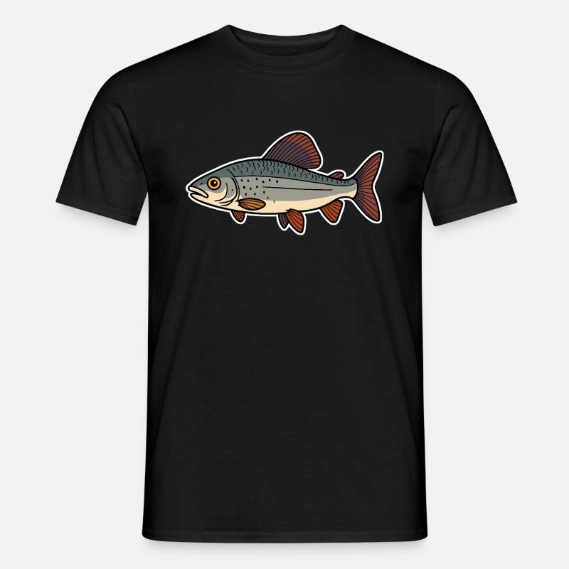 Fisch Äsche - Männer T-Shirt - Schwarz