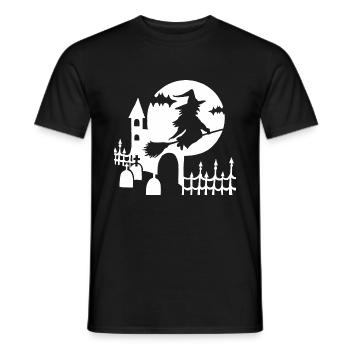 Halloween - Sorcière cimetière - blanc - T-shirt homme - noir - Devant - AI Model Male 178 light (178cm)