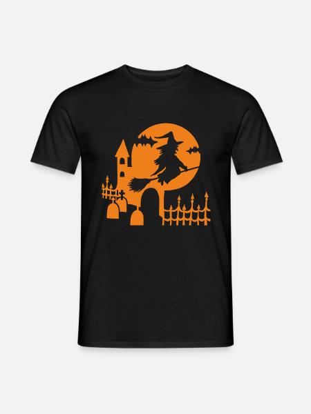 Halloween - witch cemetery - orange - Men's T-Shirt - black