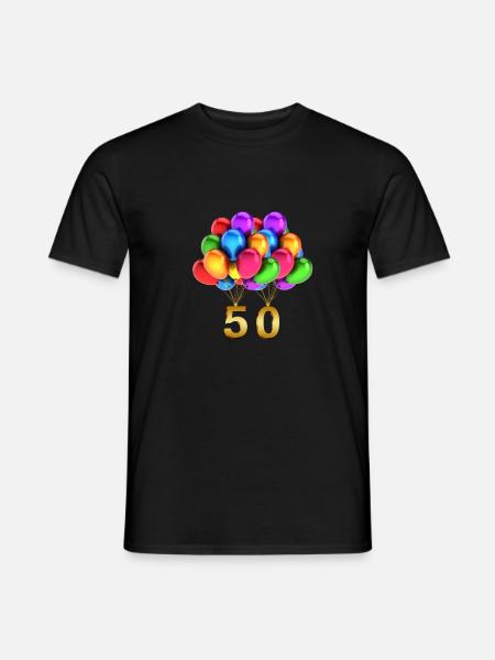 Gaveidé 50 års fødselsdag balloner - Mænd T-shirt - sort