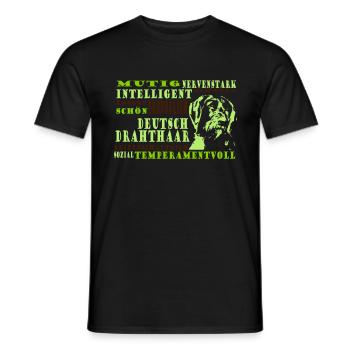 German wirehair lettering with portrait - Men's T-Shirt - black - Front - AI Model Male 178 light (178cm)