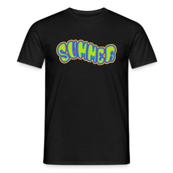 Été - soleil - vacances - bonne humeur - T-shirt homme - noir - Devant - AI Model Male 178 light (178cm)