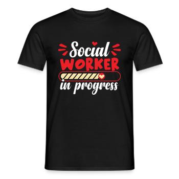 Social Worker In Progress - Men's T-Shirt - black - Front - AI Model Male 178 light (178cm)