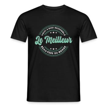 Le Meilleur Beau-Père Du Monde - T-shirt homme - noir - Devant - AI Model Male 178 light (178cm)