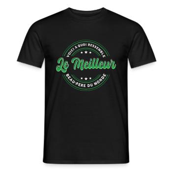 Le Meilleur Beau-Père Du Monde - T-shirt homme - noir - Devant - AI Model Male 178 light (178cm)