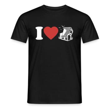 I Love Beach Chair - Heart - Hobby - Men's T-Shirt - black - Front - AI Model Male 178 light (178cm)