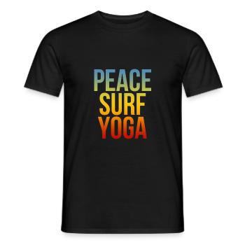 Peace Surf Yoga - Männer T-Shirt - Schwarz - Vorne - AI Model Male 178 light (178cm)