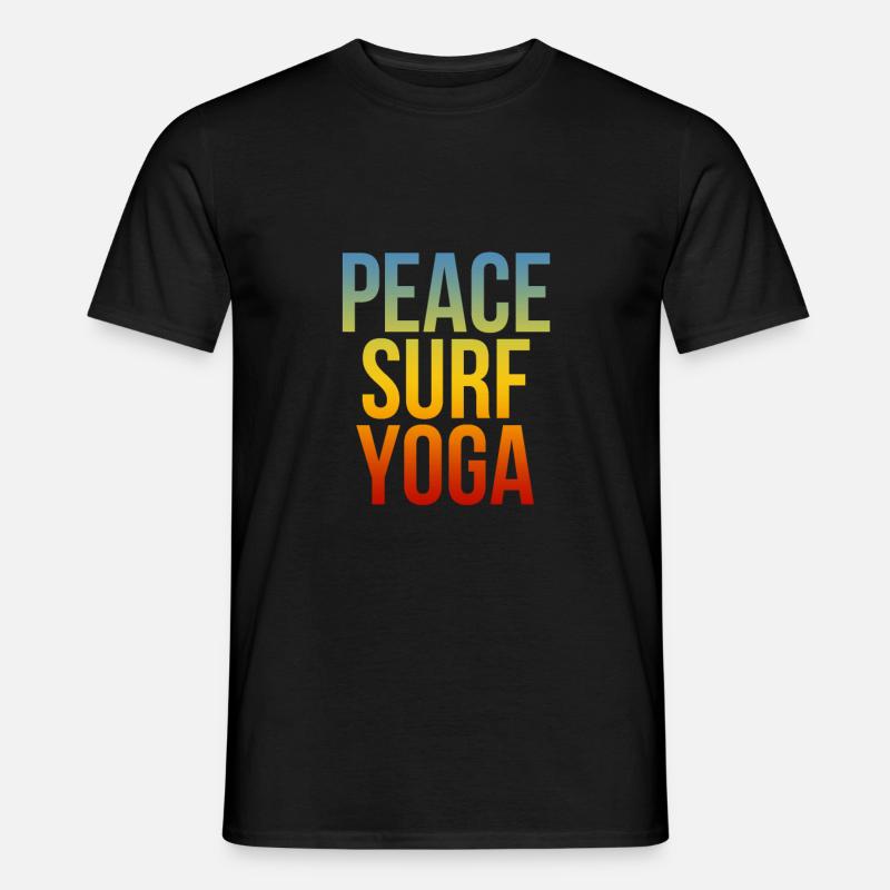 Peace Surf Yoga - Männer T-Shirt - Schwarz