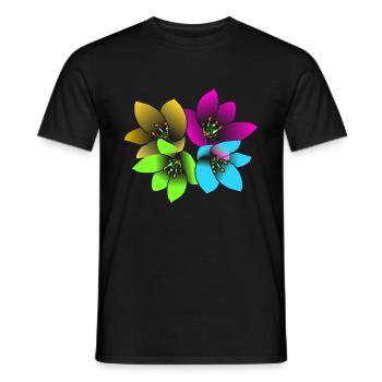 Flower Flowers Floral Floral Floral Bouquet - Men's T-Shirt - black - Front - AI Model Male 178 light (178cm)