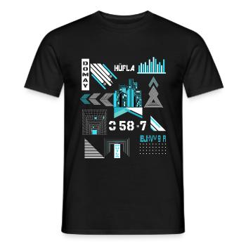 Urban streetwear shirt design for every occasion - Men's T-Shirt - black - Front - AI Model Male 178 light (178cm)