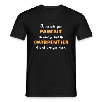 Humour Perfect Carpenter Carpenter - Men's T-Shirt - black - Front - AI Model Male 178 light (178cm)