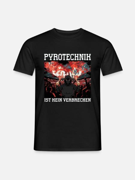 Pyrotechnik ist kein Verbrechen - Männer T-Shirt - Schwarz