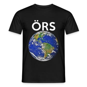 Earth English TH tee-aitch ÖRS Globe Planet - Men's T-Shirt - black - Front - AI Model Male 178 light (178cm)