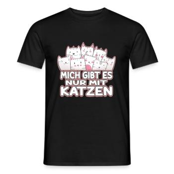 Chat Chat Chat Chat Cats T-shirt cadeau - T-shirt homme - noir - Devant - AI Model Male 178 light (178cm)