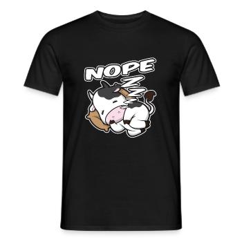 Cow Chilling Sleeping Not Today Funny Gift - Men's T-Shirt - black - Front - AI Model Male 178 light (178cm)