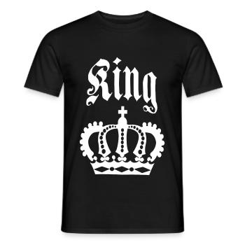 KING & QUEEN Krone Partnerlook - Männer T-Shirt - Schwarz - Vorne - AI Model Male 178 light (178cm)