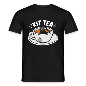Funny Cat Lover Tea - Men's T-Shirt - black - Front - AI Model Male 178 light (178cm)