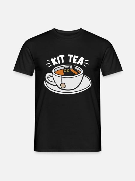 Funny Cat Lover Tea - Men's T-Shirt - black