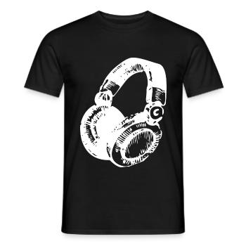 DJ Headset - Men's T-Shirt - black - Front - AI Model Male 178 light (178cm)