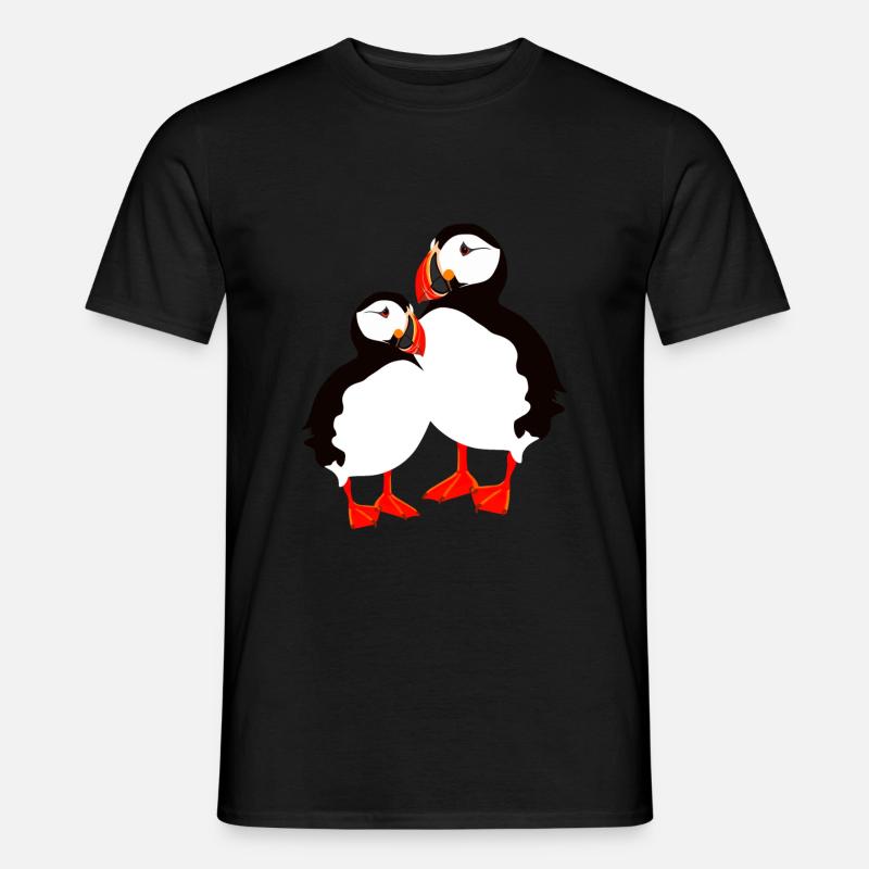 two puffins - Männer T-Shirt - Schwarz