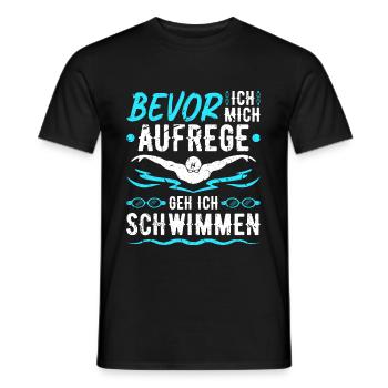 Bevor Ich Mich Aufrege Schwimmen Schwimm - Männer T-Shirt - Schwarz - Vorne - AI Model Male 178 light (178cm)
