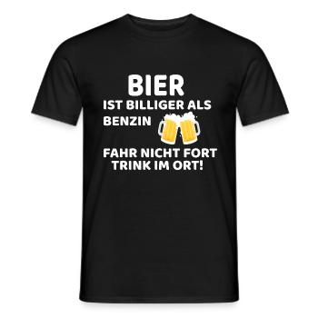 Bier ist Billiger als Benzin, witziges Inflation - Männer T-Shirt - Schwarz - Vorne - AI Model Male 178 light (178cm)
