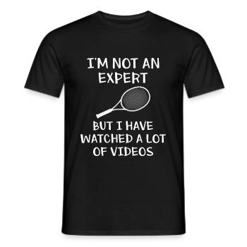 Tennisschläger I'm Not An Expert Lustig Tennis - Männer T-Shirt - Schwarz - Vorne - AI Model Male 178 light (178cm)