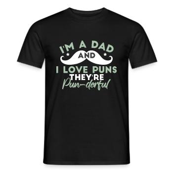 Dad Love Puns - Men's T-Shirt - black - Front - AI Model Male 178 light (178cm)