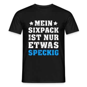 Sixpack Speckig - Männer T-Shirt - Schwarz - Vorne - AI Model Male 178 light (178cm)