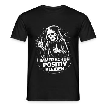 Immer schön positiv Skull Reaper Daumen hoch - Männer T-Shirt - Schwarz - Vorne - AI Model Male 178 light (178cm)