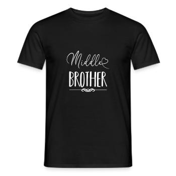 Mittlerer Bruder Geschwister Partnerlook Geschenk - Männer T-Shirt - Schwarz - Vorne - AI Model Male 178 light (178cm)