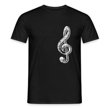 music - Men's T-Shirt - black - Front - AI Model Male 178 light (178cm)