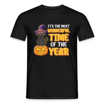 Halloween Katze Hexe - Männer T-Shirt - Schwarz - Vorne - AI Model Male 178 light (178cm)