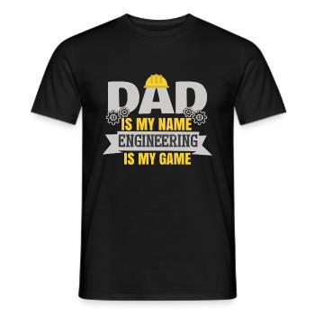 Papa ingénieur - T-shirt homme - noir - Devant - AI Model Male 178 light (178cm)