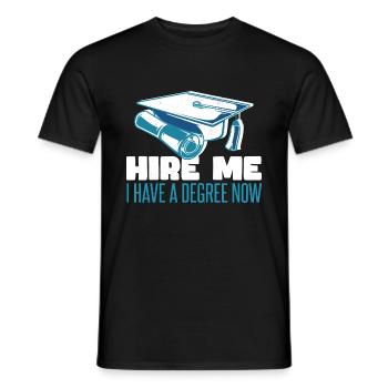 J’ai un diplôme maintenant - T-shirt homme - noir - Devant - AI Model Male 178 light (178cm)