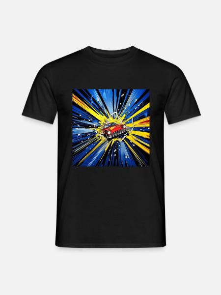 Pop art racing cars in comic style - Men's T-Shirt - black