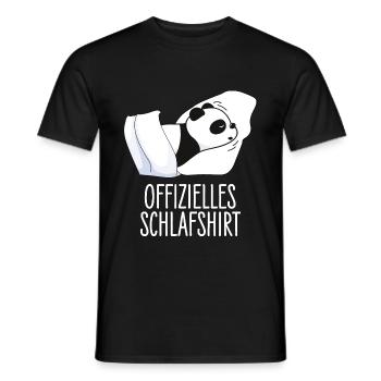 Official Sleeping Shirt - Panda Sleeping Cap - Men's T-Shirt - black - Front - AI Model Male 178 light (178cm)