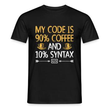 Café Codage Programmeur Codeur Développeur Nerd Coff - T-shirt homme - noir - Devant - AI Model Male 178 light (178cm)