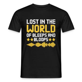 Chiptune Music Lover Groove to the Bleeps and Bloo - Men's T-Shirt - black - Front - AI Model Male 178 light (178cm)