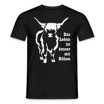 Kuh Kühe Rind Spruch Bauer Landwirt Leben Geschenk - Männer T-Shirt - Schwarz - Vorne - AI Model Male 178 light (178cm)