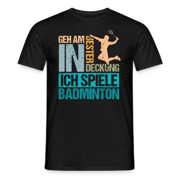 Badminton Ballsportart - Männer T-Shirt - Schwarz - Vorne - AI Model Male 178 light (178cm)