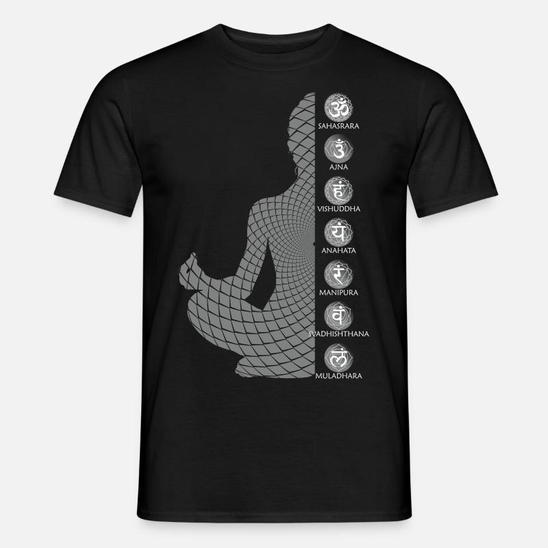 Sieben Chakras - Männer T-Shirt - Schwarz
