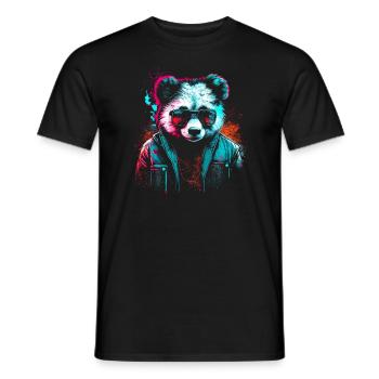 Panda cyberpunk - T-shirt homme - noir - Devant - AI Model Male 178 light (178cm)